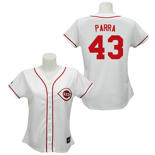Manny Parra #43 mlb Jersey-Cincinnati Reds Women's Authentic Home White Cool Base Baseball Jersey